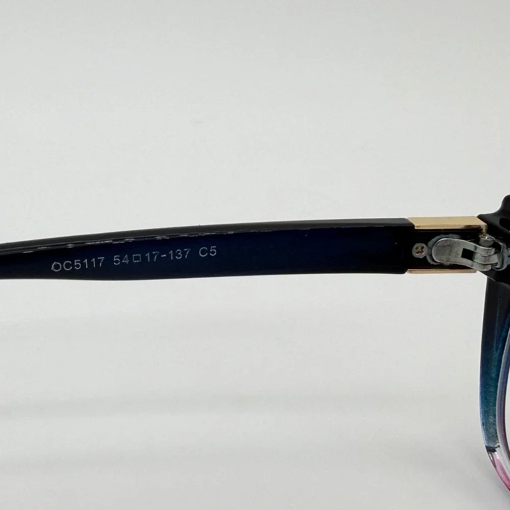 OCCI CHIARI Italy Design OC5117 Eyeglass Frames Blue Purple Glitter Temple 54-17